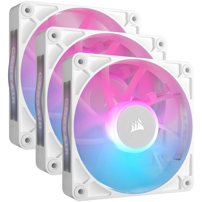 Corsair iCUE LINK RX120 RGB PWM 120mm Fan, White, Triple pack