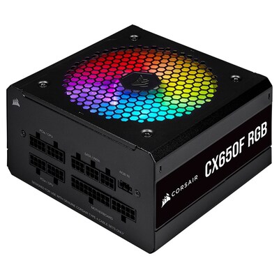 Corsair CX Series CX650F 650W RGB 80+ Bronze Fully Modular Power Supply - Black