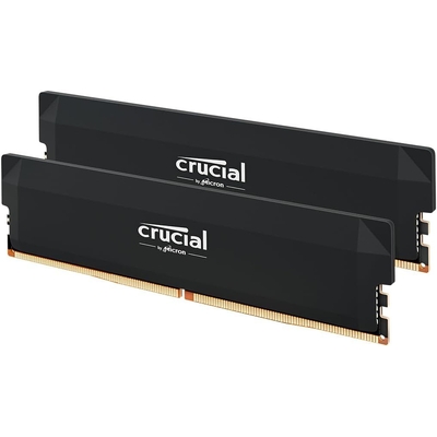 Crucial Pro DDR5-6400 32GB Kit (16GBx2) UDIMM: OC Gaming Memory Black - CP2K16G64C38U5B