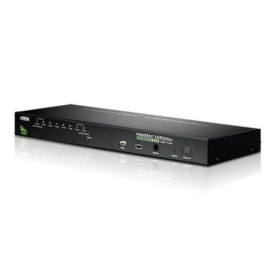 Aten Rackmount KVM Switch 8 Port VGA PS/2-USB, 2x Custom KVM Cables Included, Broadcast Mode, Daisy Chainable for up to 256 Devices