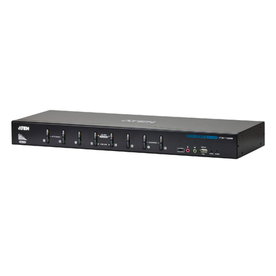 Aten 8 Port USB DVI Dual Link KVM Switch, Video DynaSync, 2.1 Audio, multi-display support by stacking up to four CS1788 units, Mouse and Keyboard emu
