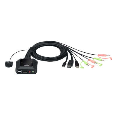 ATEN CS52DP-AT 2-Port USB-C DisplayPort Hybrid Cable KVM Switch