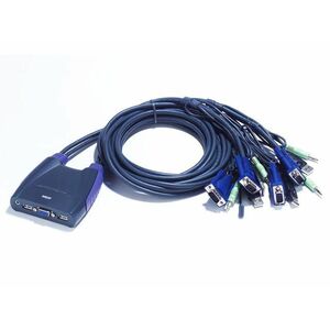 ATEN CS64US 4 Port USB VGA/Audio Cable KVM Switch - 0.9m/1.2m Cables