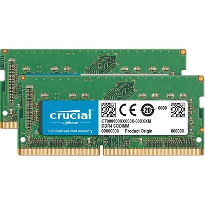 Crucial DDR4 64GB KIT (2X32GB) 3200Mhz (PC-21300) 1.2V CL19 SR x8 Unbuffered Non-ECC SODIMM 260pin-CT2K32G4SFD832A