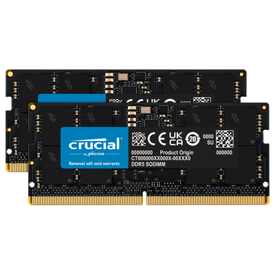 Crucial 64GB (2x 32GB) DDR5 5600MHz SODIMM Laptop Memory