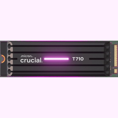 Crucial T710 4TB PCIe Gen5 NVMe 2280 SSD w Heatsink - 14500/13800 MB/s R/W - CT4000T710SSD5