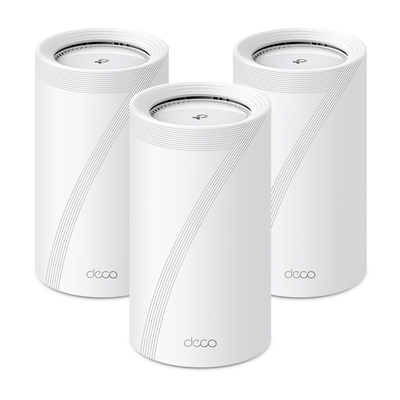 TP-Link Deco BE85(3-pack) BE22000 Tri-Band Whole Home Mesh Wi-Fi 7 System (WIFI7) 1376 Mbps at 2.4 GHz + 8640 Mbps at 5 GHz + 11520 Mbps at 6 GHz