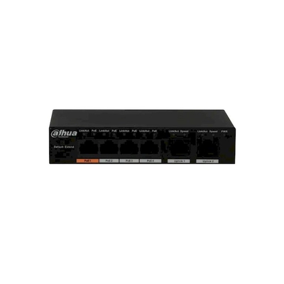 Dahua 6-Port 10/100Mbps Unmanaged Desktop Switch with 4 PoE Ports- DH-PFS3006-4ET-60-V2