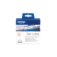 Genuine Brother DK-11204 Label Roll – Black on White, 17mm x 54mm