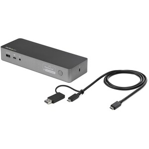 StarTech USB-C & USB-A Dock, Hybrid Universal Laptop Docking Station - DK30C2DPPD