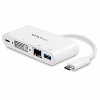 StarTech USB-C Multiport Adapter, PD, DVI, GbE, USB 3.0 - DKT30CDVPD