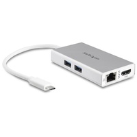 StarTech USB-C Multiport Adapter with 4K HDMI - 2x USB-A Ports - 60W PD - Silver and White DKT30CHPDW