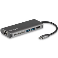 StarTech USB-C Multiport Adapter - SD Card Reader - Power Delivery - 4K HDMI - GbE - 2x USB 3.0 DKT30CSDHPD