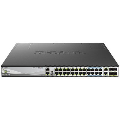 D-Link 30 port Stackable Multi-Gigabit PoE++ Layer 3+ Switch with 16 2.5G PoE+ ports, 8 5G PoE++ ports, 2 10GBASE-T and 4 25G SFP28 ports