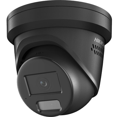 HIKVISION HYBRID COLORVU 2CD2367G2H-LISU/SL-BLK 6MP STROBE AUDIO TURRET, 2.8MM, IR 30M,MIC - BLACK