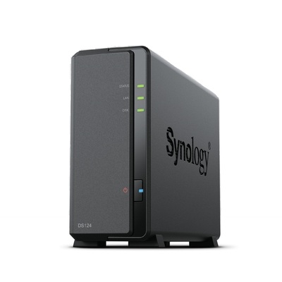 Synology DiskStation DS124 1 Bay Diskless NAS 1.7GHz quad-core CPU 1GB RAM