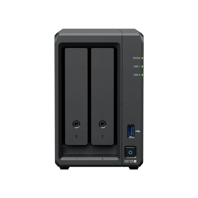 Synology DiskStation DS725+ ,2-Bay AMD Ryzen R1600 2-core ,4GB DDR4 ,Diskless NAS