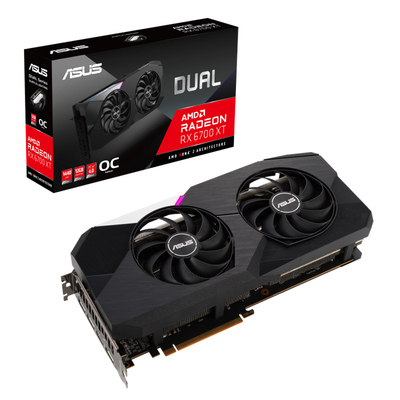 ASUS AMD DUAL-RX6700XT-O12G RX 6700 XT 12GB OC Edition GDDR6, 2492/2474 MHz Boost, 1xHDMI 2.1 3xDP 1.4a