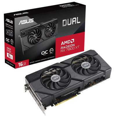 ASUS DUAL-RX7800XT-O16G Radeon RX 7800 XT Dual OC Edition 16GB GDDR6 Video Card