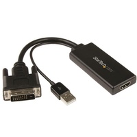 StarTech DVI to HDMI Adapter with USB Audio and Power, DVI-D to HDMI - DVI2HD