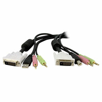 StarTech 4-in-1 USB DVI KVM Switch Cable with Audio, 4.6m - DVID4N1USB15