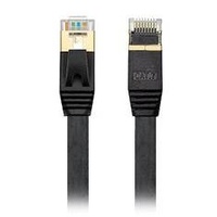 Edimax 0.5m 10GbE Shielded CAT7 Flat Network Cable - Black