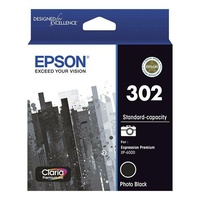 Epson 302 Standard Capacity Claria Premium Photo Black Ink Cartridge