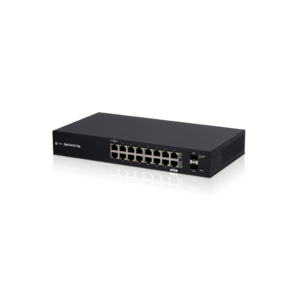 Ubiquiti EdgeSwitch 18X - 16-Port Gigabit Switch, 2 SFP Port, Supports PoE Passthrough on port 16