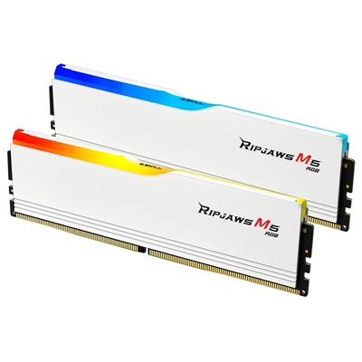 G.SKILL Ripjaws M5 RGB for Intel XMP 96GB 6400Mhz DDR5 Desktop RAM Kit - White - F5-6400J3239F48GX2-RM5RW
