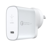 Belkin BOOST CHARGE 27W USB-C Home Charger + Cable with Quick Charge 4+ - Silver