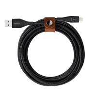 Belkin DuraTek Plus Lightning to USB-A Cable with Strap - 3M Black