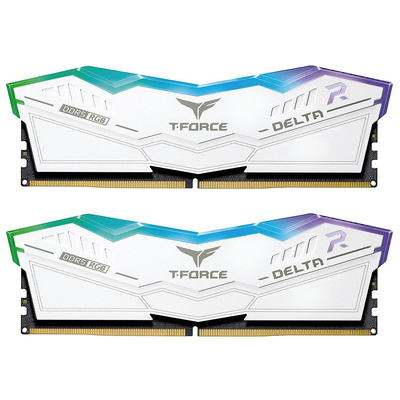 Team T-Force Delta RGB 32GB (2x 16GB) DDR5 6000MHz CL38 Desktop Memory - White