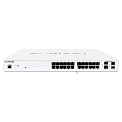 FORTINET FS-124F-FPOE L2+ managed POE switch with 24GE + 4SFP+ 24port POE with max 370W limit and smart fan temperature control