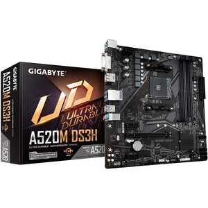 GIGABYTE A520M-DS3H AMD mATX Motherboard 4xDDR4 1xDP 1xHDMI 1xDVI 1xM.2 PCIE 3.0
