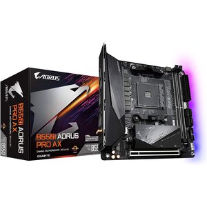 GIGABYTE B550 I AORUS PRO AX AMD Ryzen M-ITX Motherboard 2xDDR4 4xSATA 2xM.2 LAN RAID WIFI6 BT 1xPCIEx16 DP HDMI 4xUSB3.2 USB-C