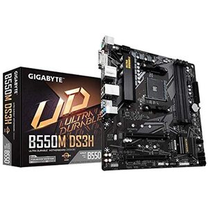 GIGABYTE B550M DS3H AMD Ryzen M-ATX Motherboard 4xDDR4 4xSATA 2xM,2 LAN RAID 2xPCIEx16 HDMI DVI-D 4xUSB.2 6xUSB2.0