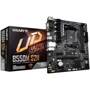 GIGABYTE B550M S2H AMD Ryzen M-ATX Motherboard 2xDDR4 4xSATA 1xM.2 RAID LAN 1xPCIEx16 HDMI DVI-D 6xUSB3.2 4xUSB2.0