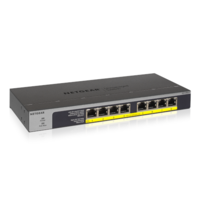 NETGEAR GS108LP 8-Port PoE/PoE+ Gigabit Ethernet Unmanaged Switch with 60W PoE Budget, Rack-mount or Wall-mount