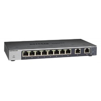 NETGEAR GS110MX 8-Port Gigabit Ethernet Unmanaged Switch with 2-Port 10G/Multi-Gig Uplinks
