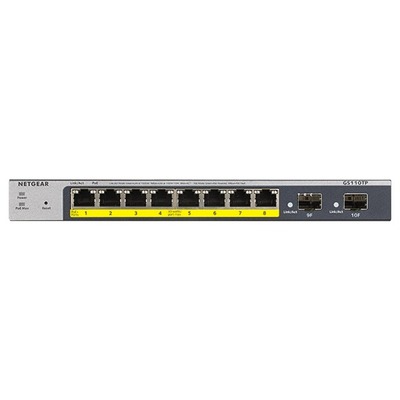NETGEAR GS110TP-300AJS 8-PORT POE GIGABIT ETHERNET SMART SWITCH GS110TP - MANAGED WITH 8 X POE+ 55W 2 X 1G SFP DESKTOP