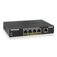 NETGEAR®GS305P SOHO 5-port Gigabit Unmanaged Switch with 4-port PoE (56W PoE budget)