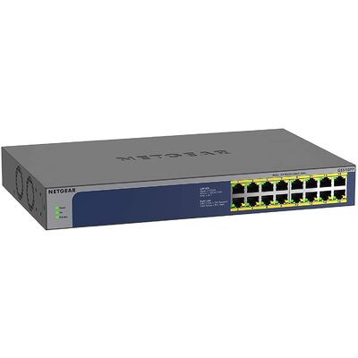 Netgear GS516PP Gigabit 16 Port Unmanaged Switching Hub (PoE+ x16 260W) Power Saving Design for Corporate