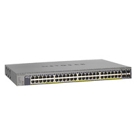 NETGEAR® 48-Port 380W Gigabit PoE+ Ethernet Smart Managed Pro Switch with 4 SFP Ports GS752TP-200AJS