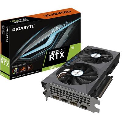 Gigabyte GeForce RTX 3060 EAGLE OC 12G R2.0, 12GB Video card - GV-N3060EAGLE OC-12GD R2.0