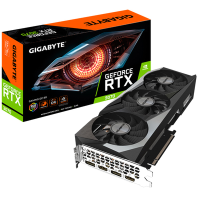 Gigabyte nVidia GeForce RTX 3070 GAMING OC rev 2.0 8G Video Card (LHR), 1815 MHz Core Clock, PCI-E 4.0, 2x DisplayPort 1.4a, 2x HDMI 2.1