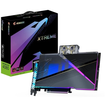 Gigabyte Aorus GeForce RTX 4080 XTREME WATERFORCE WB, 16GB Video card - GV-N4080AORUSX WB-16GD