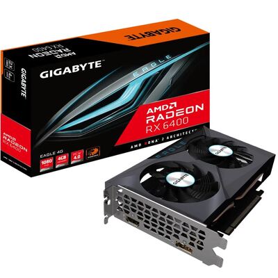 Gigabyte AMD Radeon RX 6400 EAGLE 4G Video Card GDDR6,PCI-E 4.0,DisplayPort 1.4 x1 HDMI 2.1 x1