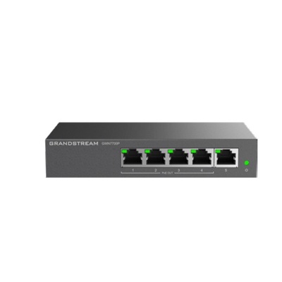 GRANDSTREAM GWN7700P UNMANAGED NETWORK SWITCH 5 X GIGE 4 X POE
GR-GWN7700P

The GWN7700 series are unmanaged network switches that provide a quick and