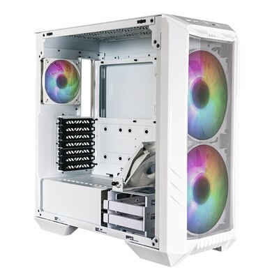 Cooler Master HAF 500 ARGB Mid-Tower E-ATX Case - White-H500-WGNN-S00