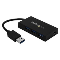 StarTech 4 Port USB Hub, USB 3.0, USB A to A & C, w/ Power Adapter - HB30A3A1CSFS